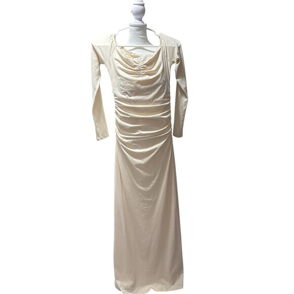 Revolve Maxi Dress Long Sleeves Ruching Sample dress Cotton/Viscose Small - Picture 1 of 6